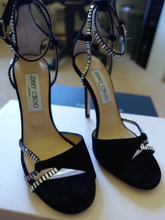 Jimmy Choo Shoes - Jimmy Choo Morgan crystal-embellished suede sandals shoes